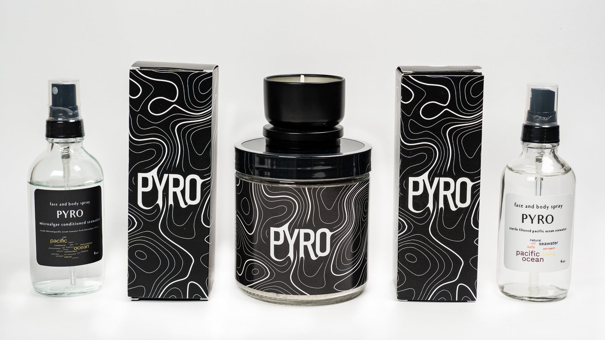 PYRO Sea Spray gift set with bath salt and sea candle